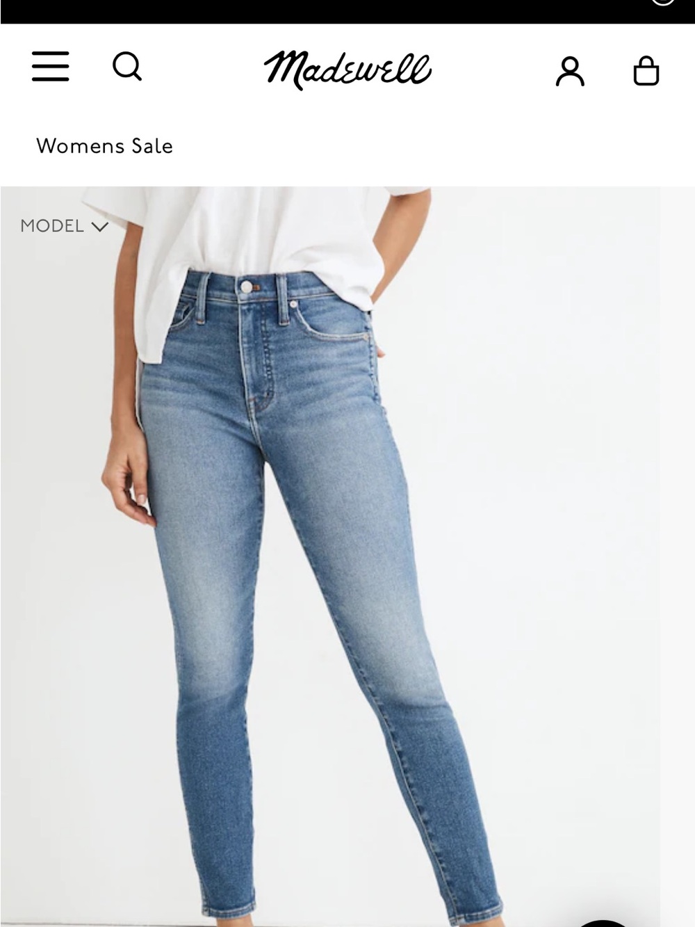 Madewell 10" High-Rise Skinny Crop Jeans in Sheffield Wash Size 27 - Picture 3 of 9